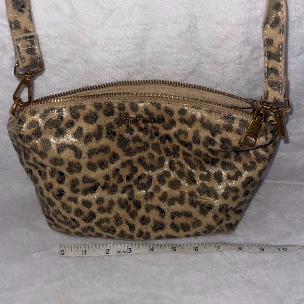 EUC Steve Madden Leopard Print Crossbody Bag - Tan, Black, Gold